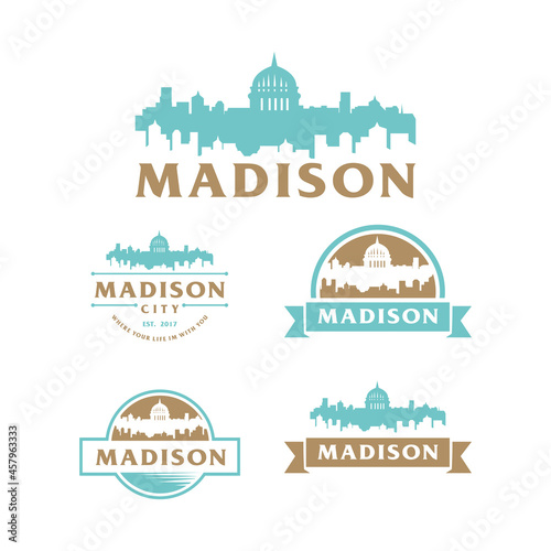MADISON LOGO skyline and landmarks silhouette vector photo