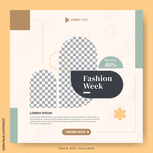 Minimalist fashion week for social media template