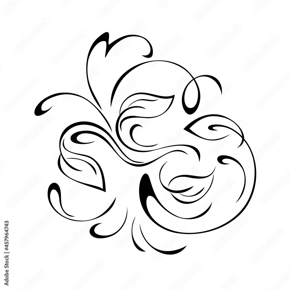 decorative element with stylized leaves and curls. graphic decor decorative element with stylized leaves and curls. graphic decor