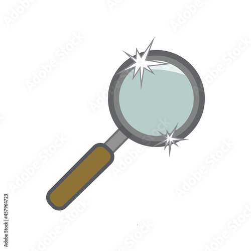 Vintage magnifier detective sleuth. Isolated vector icons on a transparent background. Private detective accessories, classic Sherlock Holmes paraphernalia,