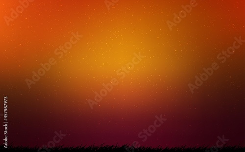 Dark Orange vector texture with milky way stars.