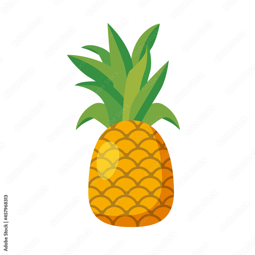 Pineapple whole fruit exotical fresh. Summer tropical healthy food. Vector illustration cartoon Pineapple whole fruit exotical fresh. Summer tropical healthy food. Vector illustration cartoon