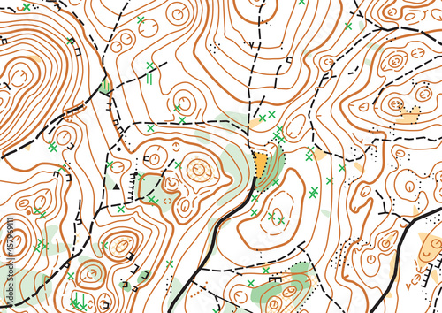 Detailed fragment of color abstract vector topographic map