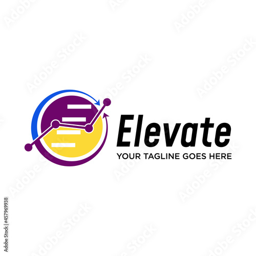 Simple Graph diagram or trade with circle arrow image graphic icon logo design abstract concept vector stock. Can be used in conjunction with chart or trading