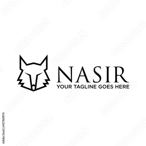 Simple and unique Fox head in attractive line shape image graphic icon logo design abstract concept vector stock. Can be used with related animal or predator