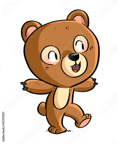 Illustration of boy wearing a bear costume