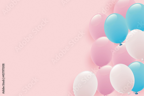 パステルカラーの風船イラスト背景