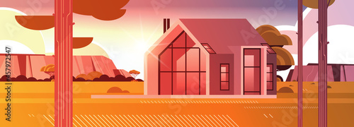 modern house of sandwich panels with panoramic windows environmentally friendly home building modular housing