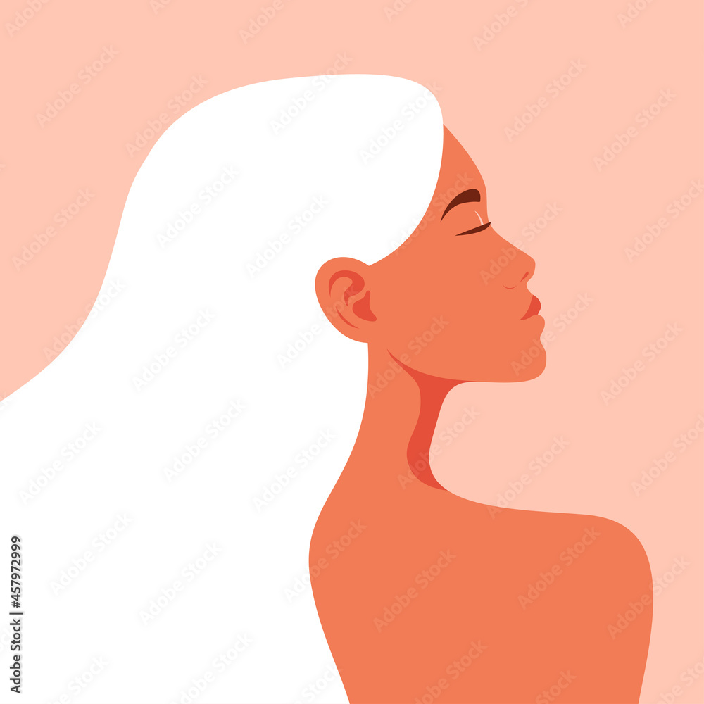 Portrait of a beautiful young woman with long blond hair Portrait of a beautiful young woman with long blond hair