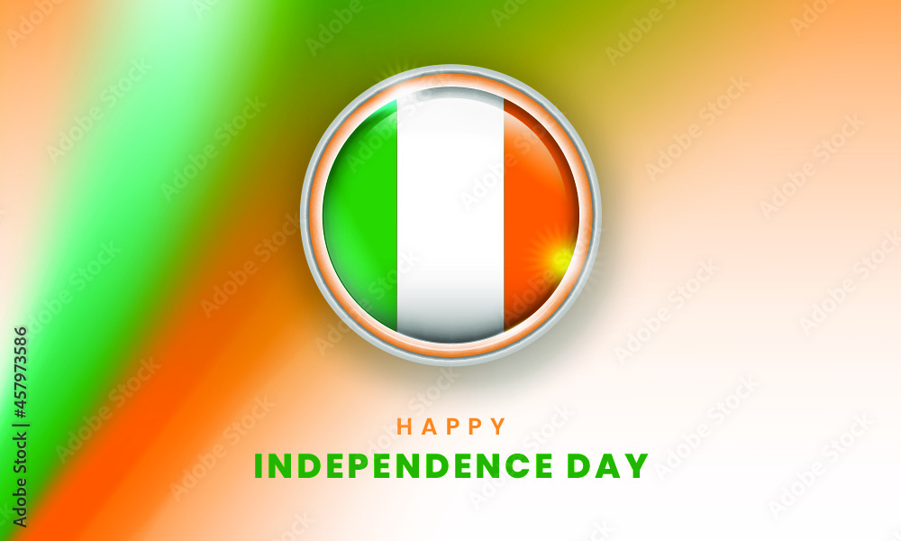 happy independence day of ireland banner with Irelandian 3d flag circle happy independence day of ireland banner with Irelandian 3d flag circle
