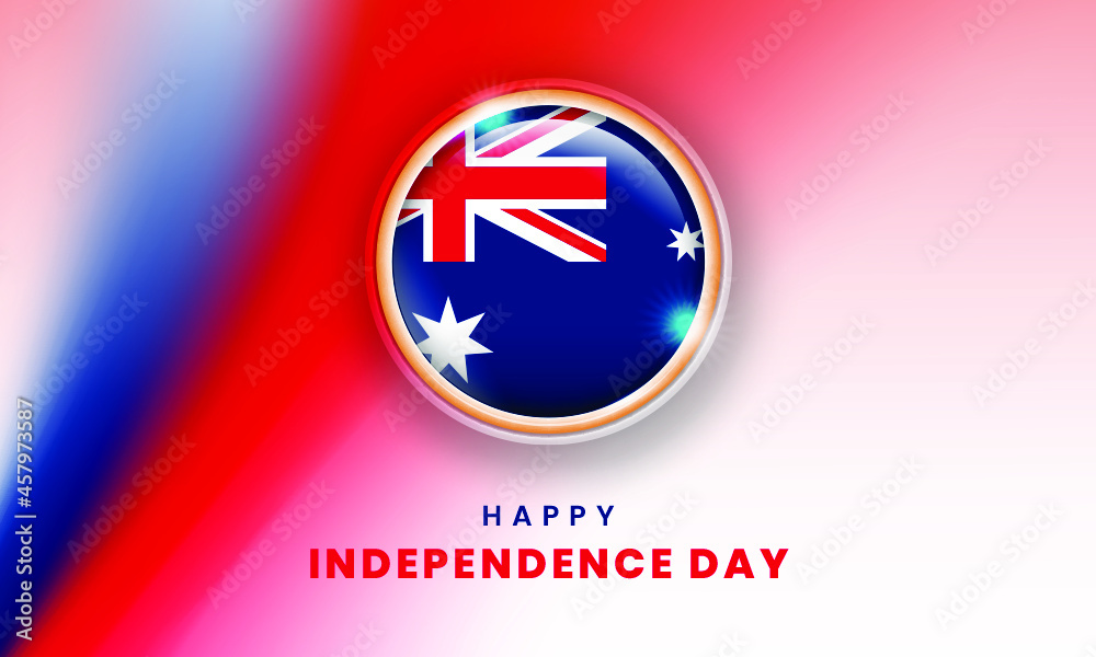 happy independence day of australia banner with australian 3d flag circle happy independence day of australia banner with australian 3d flag circle
