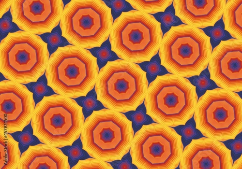 Psychedelic pattern. Flow Orange pink Ethnic Floor Ornate Geometric Pattern Ink. Summer Floral Batik Tile. Chic Lisbon Mosaic Pattern. Portuguese Geometric Flower Ikat. Bohemian Ethnic Dye.