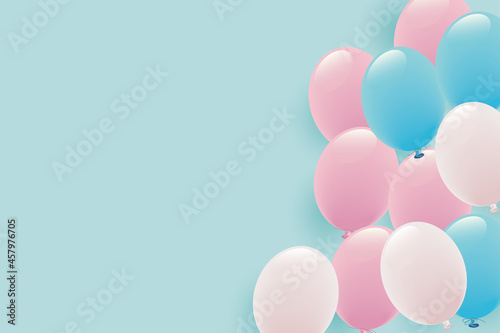 パステルカラーの風船イラスト背景