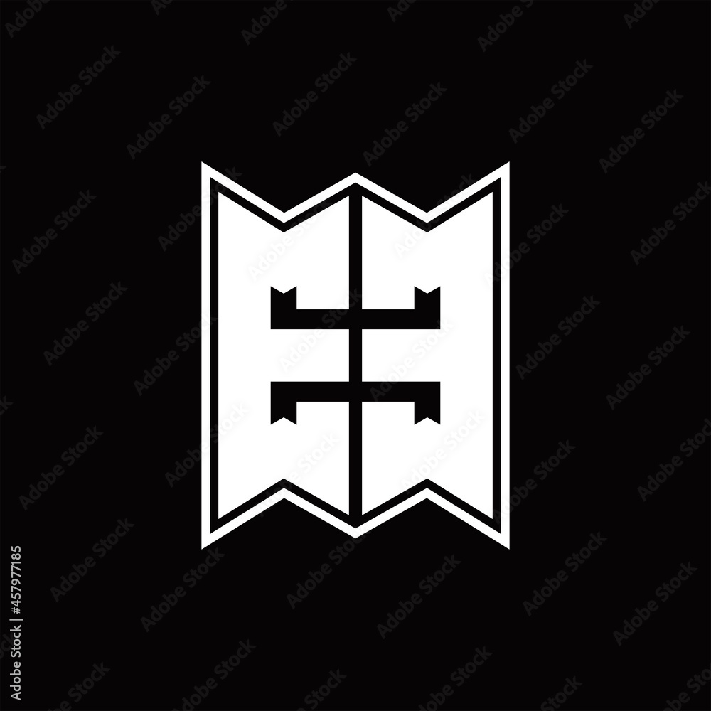 EE Logo monogram with emblem style design template EE Logo monogram with emblem style design template
