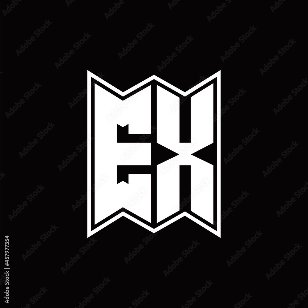 EX Logo monogram with emblem style design template EX Logo monogram with emblem style design template