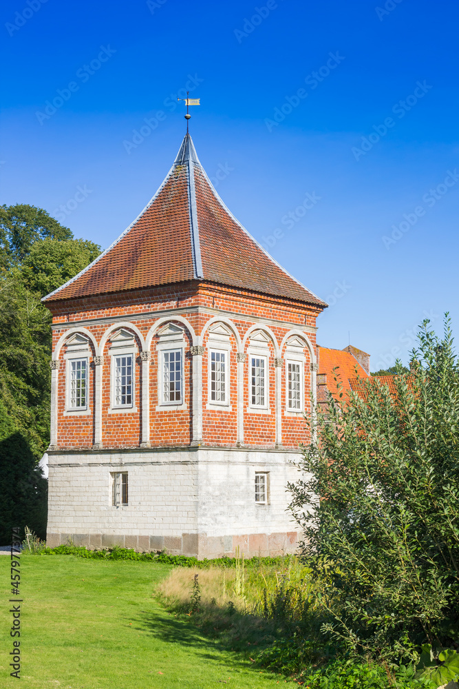 Little tower in the garden of the castle in Rosenholm, Denmark
