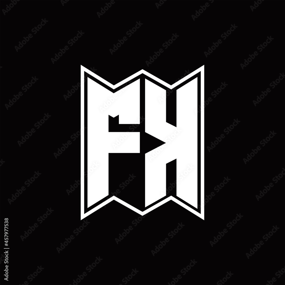 FK Logo monogram with emblem style design template FK Logo monogram with emblem style design template