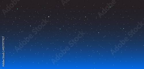 Night star background. Starry sky. Dark-blue space with bright stars. Wallpaper of galaxy or universe. Illustration for astronomy, magic and infinity. Texture with constellation and planet. Vector