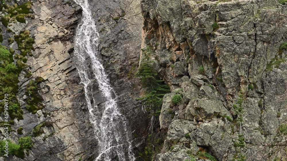 Water Cascades Down Rocky Cliff Side in Rocky Mountain National Park Water Cascades Down Rocky Cliff Side in Rocky Mountain National Park