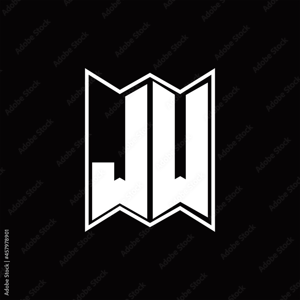 JW Logo monogram with emblem style design template JW Logo monogram with emblem style design template