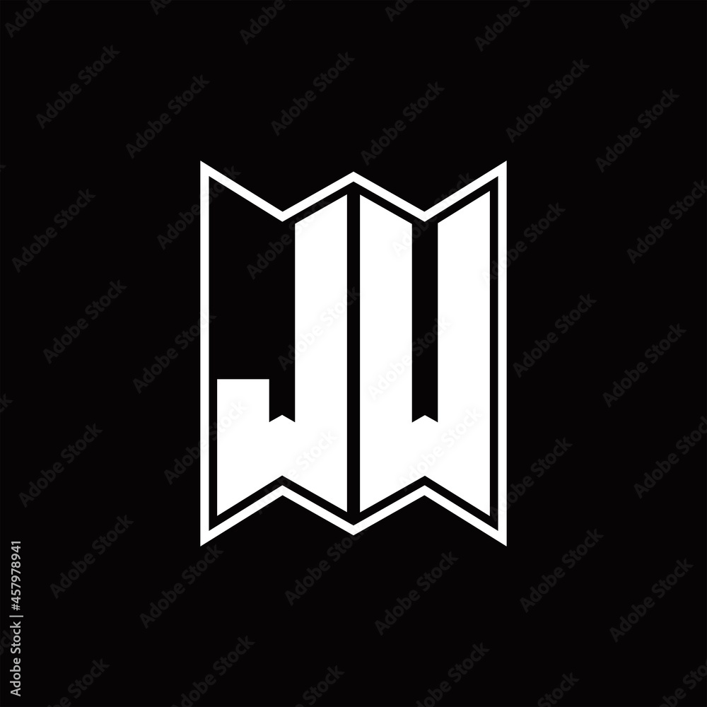 JW Logo monogram with emblem style design template JW Logo monogram with emblem style design template