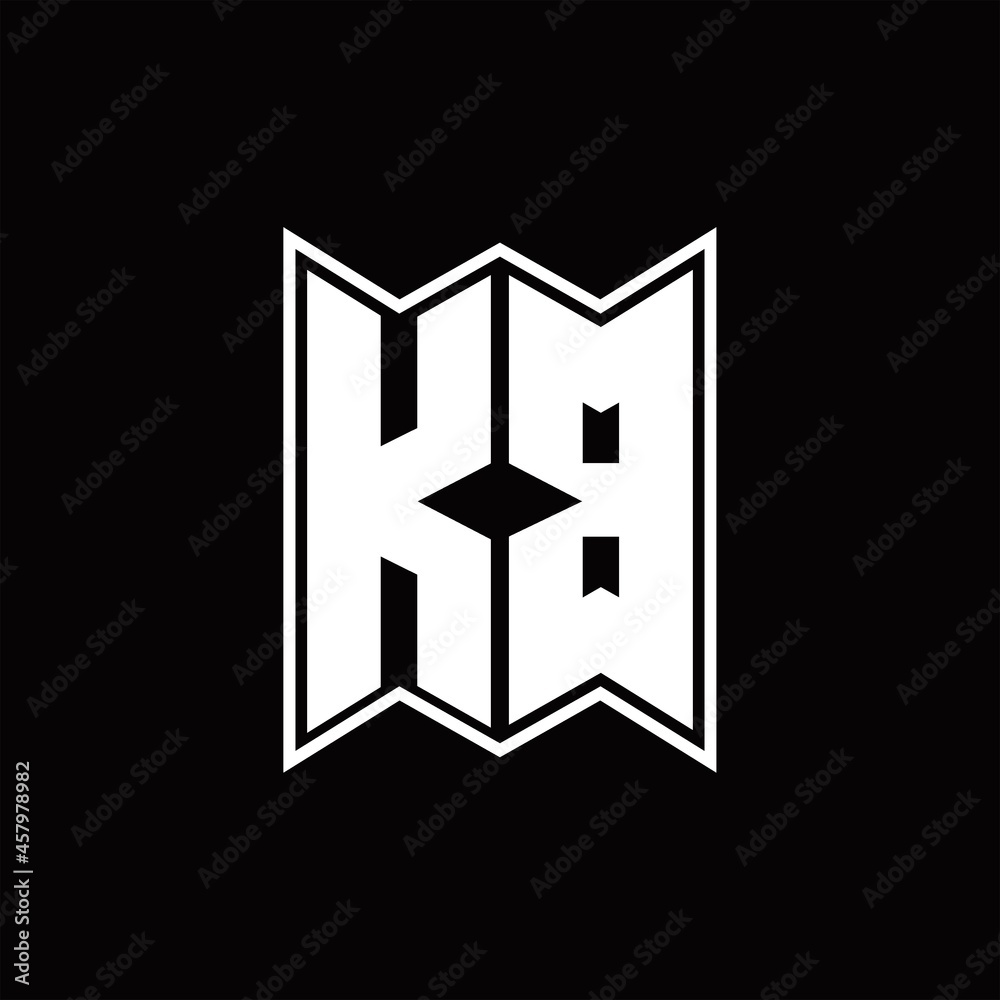 KB Logo monogram with emblem style design template KB Logo monogram with emblem style design template