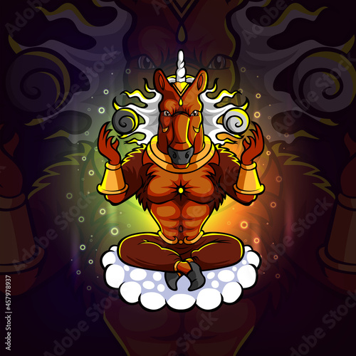 The horse god esport mascot design