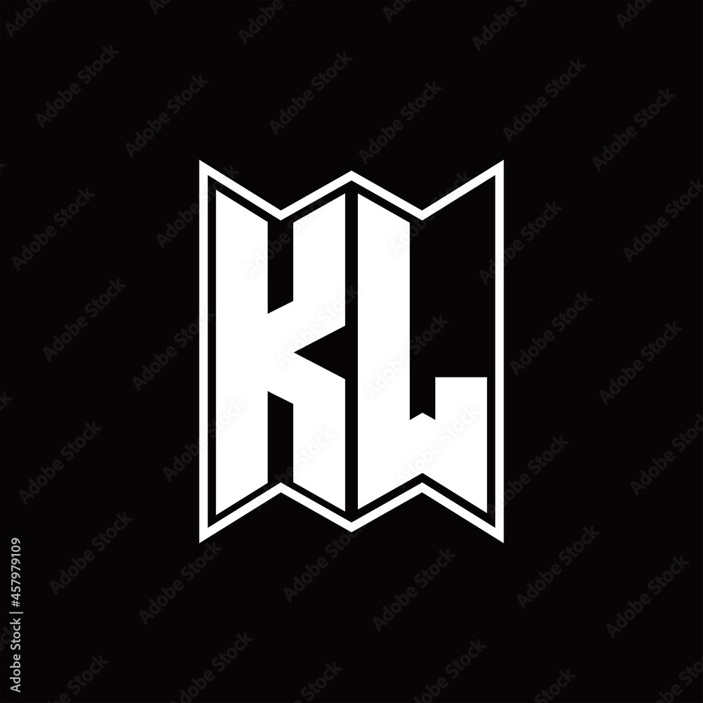 KL Logo monogram with emblem style design template KL Logo monogram with emblem style design template