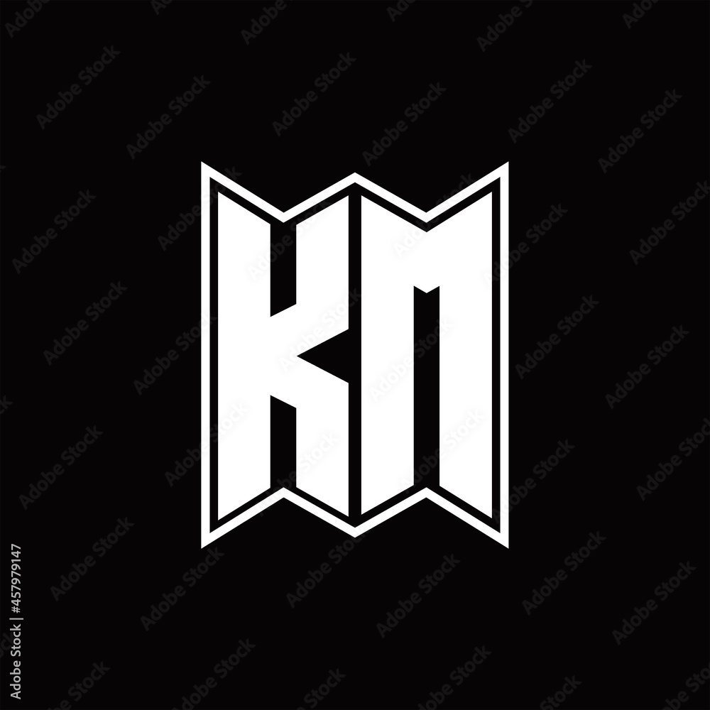 KM Logo monogram with emblem style design template KM Logo monogram with emblem style design template