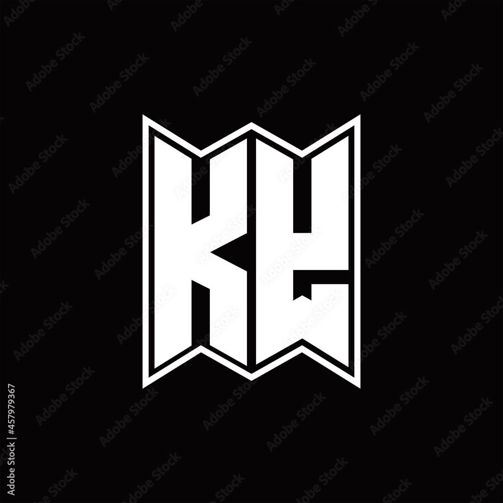 KY Logo monogram with emblem style design template KY Logo monogram with emblem style design template