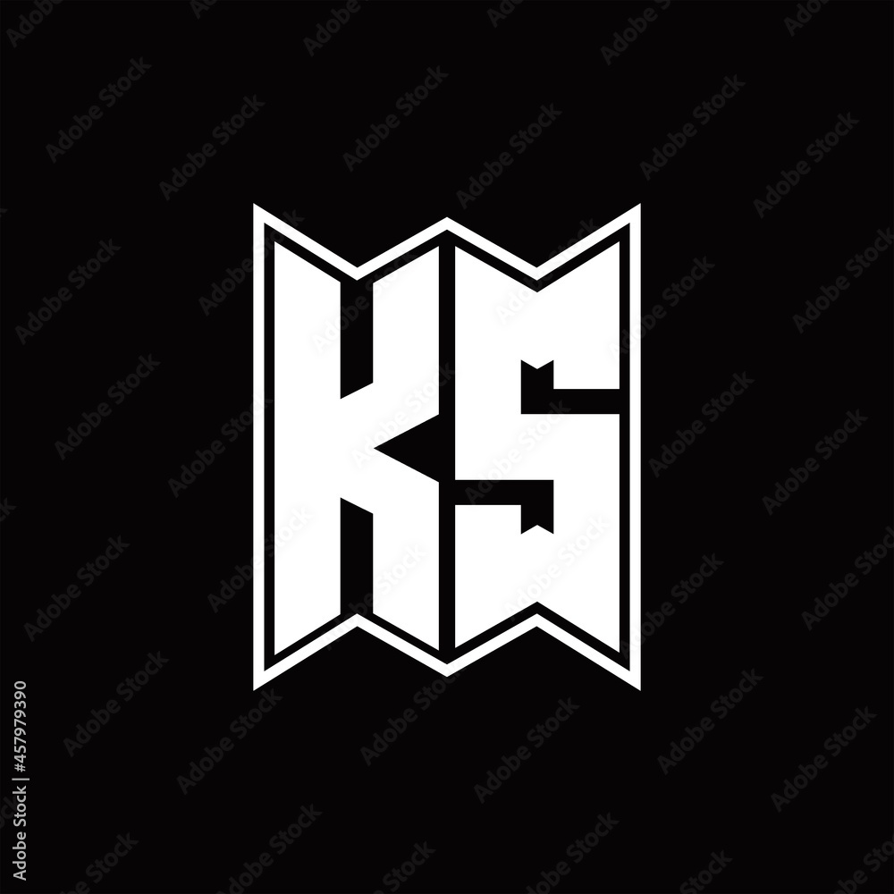 KS Logo monogram with emblem style design template KS Logo monogram with emblem style design template