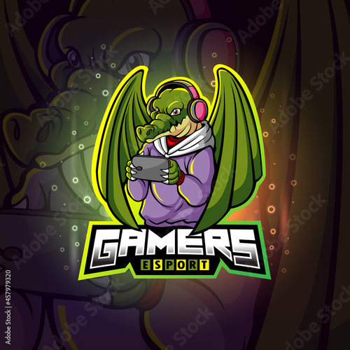 The gamers crocodile esport logo design