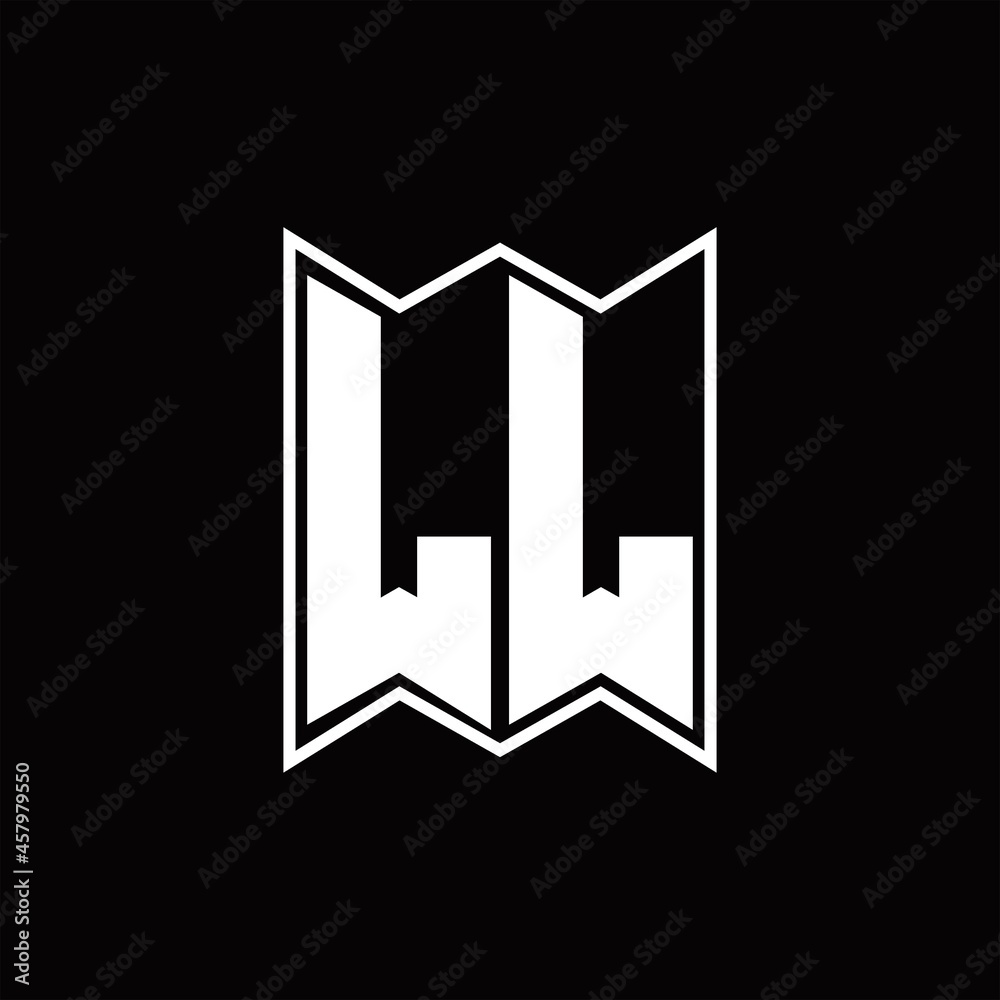 LL Logo monogram with emblem style design template LL Logo monogram with emblem style design template