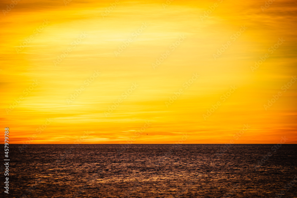Sunrise or sunset over sea