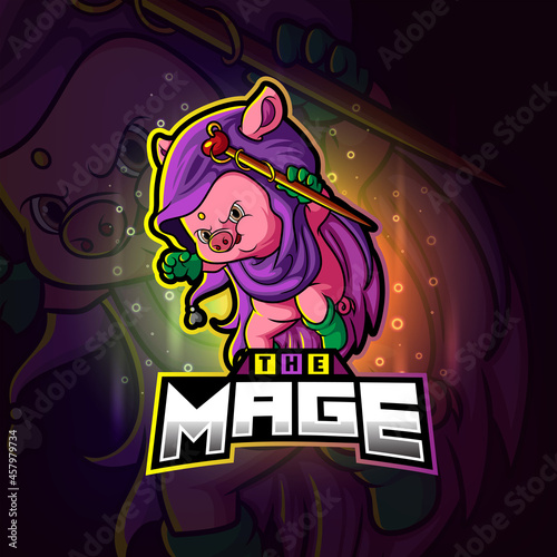 The mage pig esport mascot design