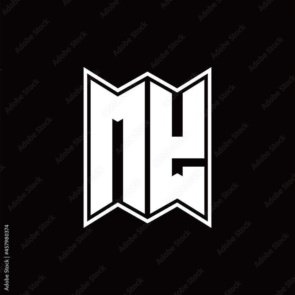 MY Logo monogram with emblem style design template MY Logo monogram with emblem style design template