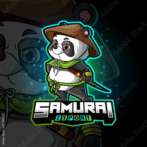 The samurai panda esport logo design