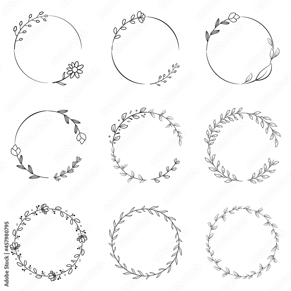 set floral vector frame set floral vector frame