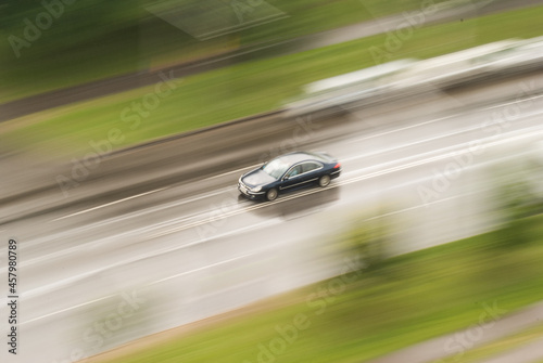 Fast moving car