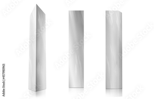 Tableau sur toile Monolith 3D design 3 angles isolated on white background