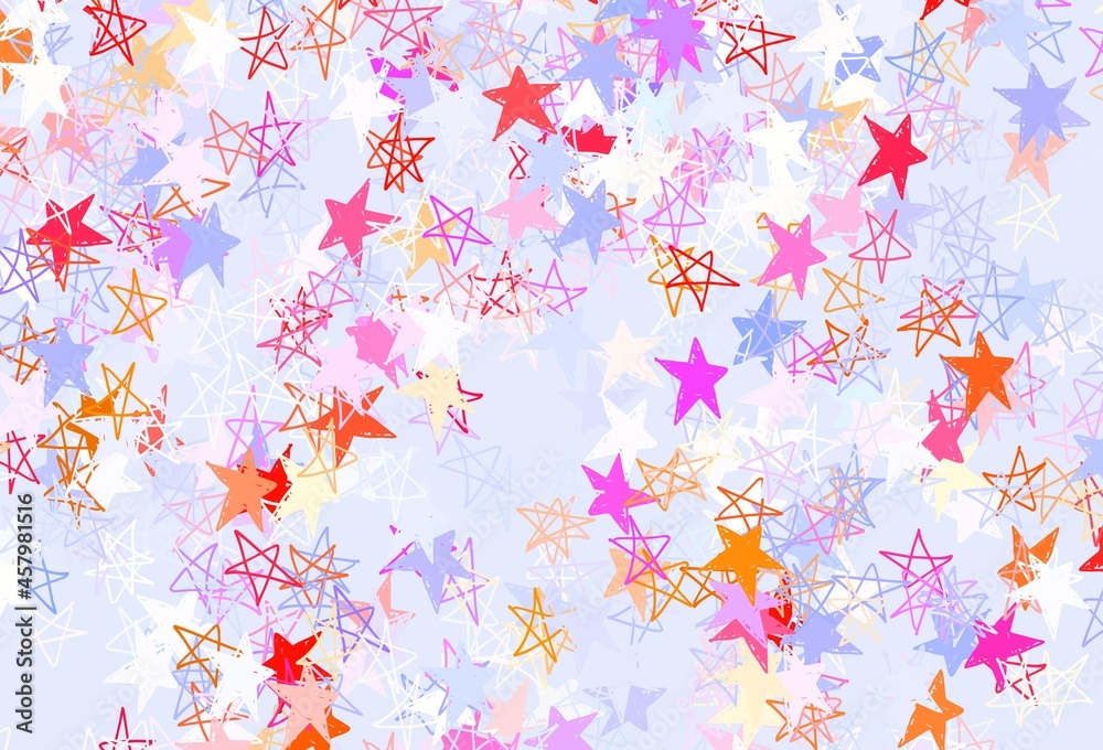 Light Blue, Red vector template with sky stars.