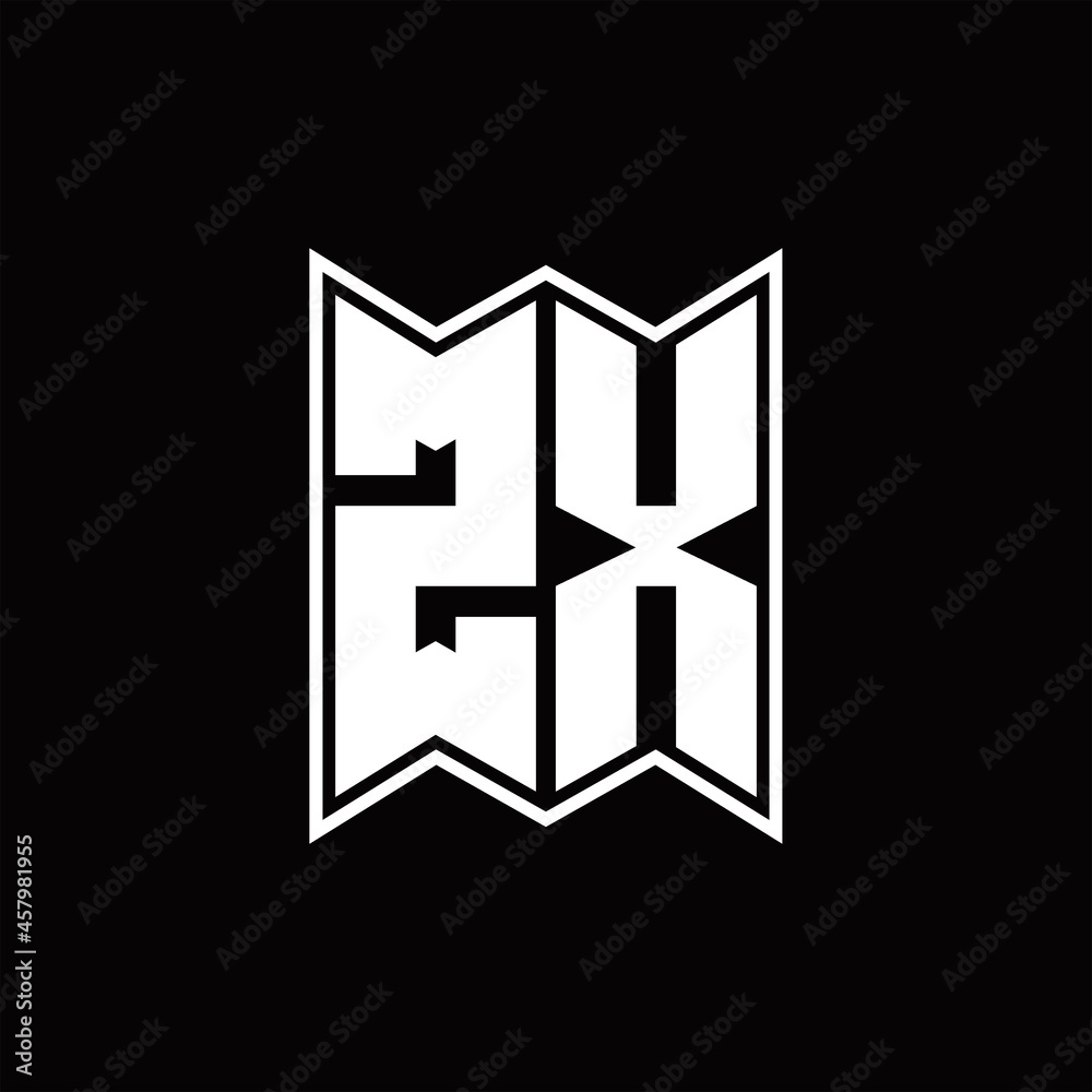 ZX Logo monogram with emblem style design template ZX Logo monogram with emblem style design template