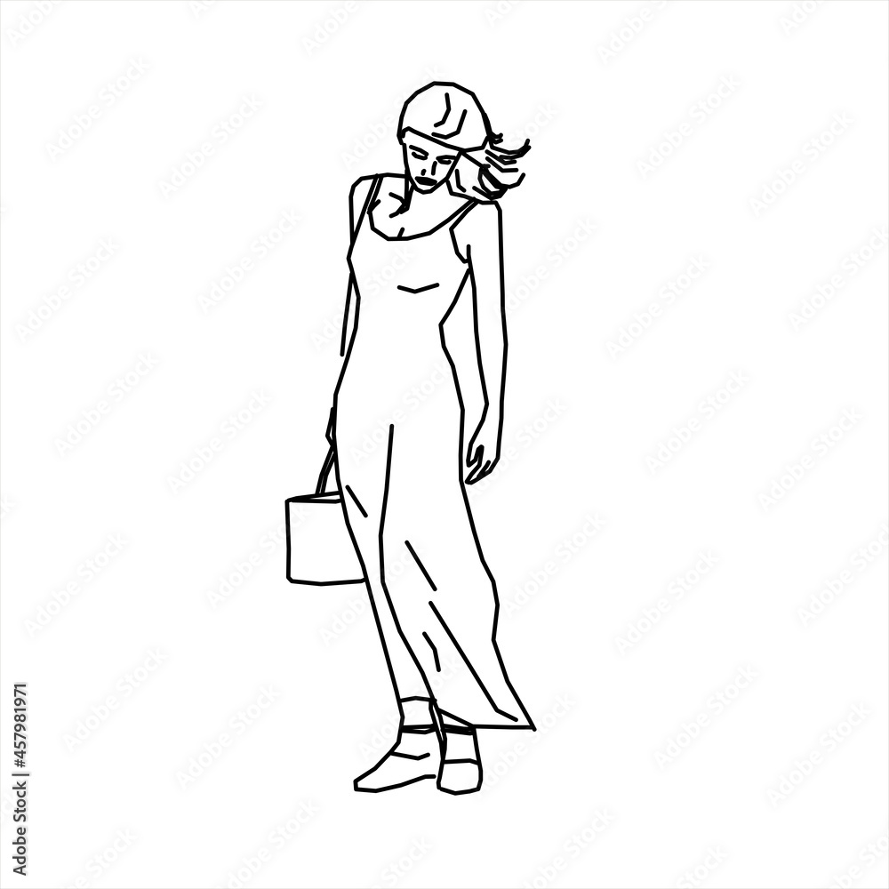 woman looking down sketch vector design woman looking down sketch vector design