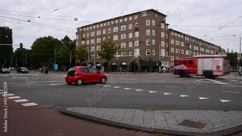 Fire Department Truck Passing By At Amsterdam The Netherlands 19-9-2021