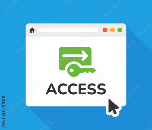 Website access icon. Login, key access icon. Technology security concept