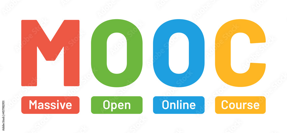 MOOC text banner isolated on white background. MOOC text banner isolated on white background.