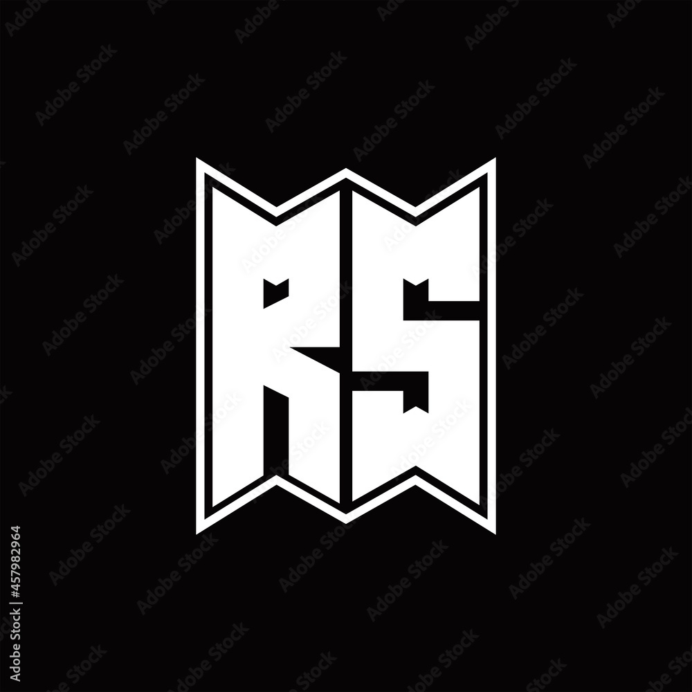 Fototapeta premium RS Logo monogram with emblem style design template