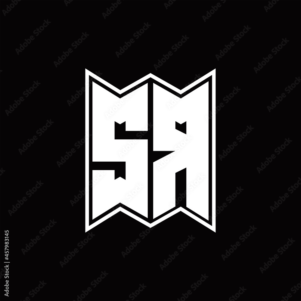 SR Logo monogram with emblem style design template SR Logo monogram with emblem style design template