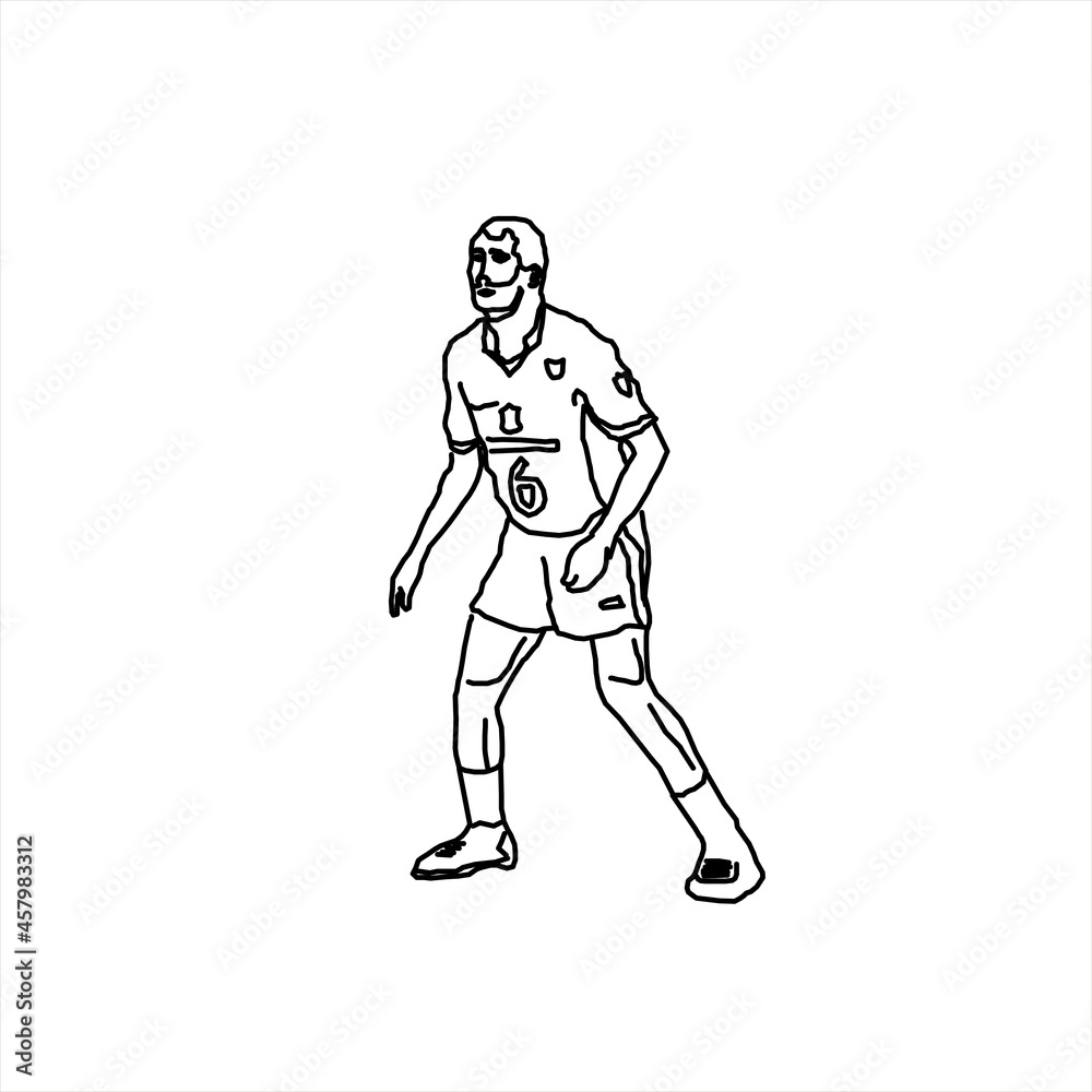 Vector design of a sketch of a person preparing for something Vector design of a sketch of a person preparing for something