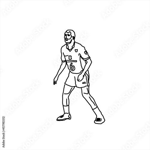 Vector design of a sketch of a person preparing for something